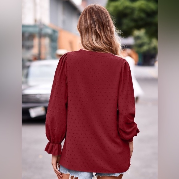 Fashion Forward Swiss Dot V Neck Blouse Pattern - Picture 2 of 4